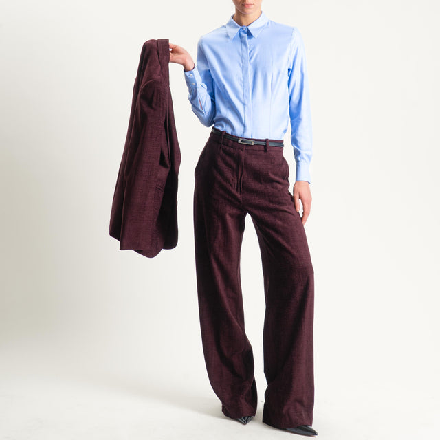 Haveone-Pantalone palazzo ciniglia - Bordeaux