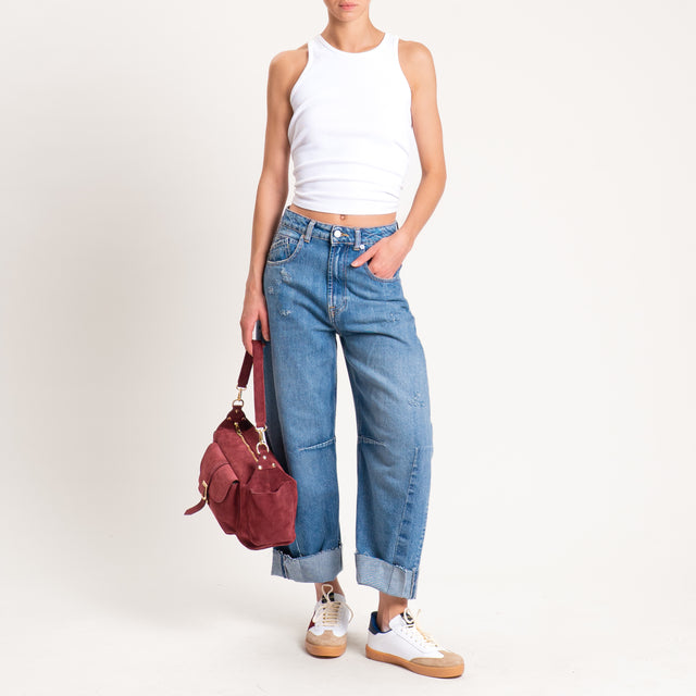 Haveone-jeans BARBARA barrel con rotture - denim