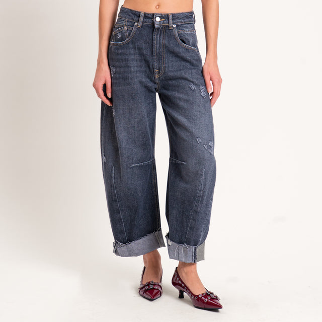 Haveone-Jeans BARBARA barrel con rotture - denim nero