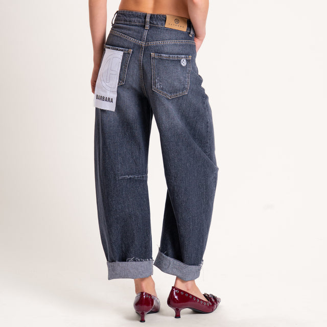 Haveone-Jeans BARBARA barrel con rotture - denim nero