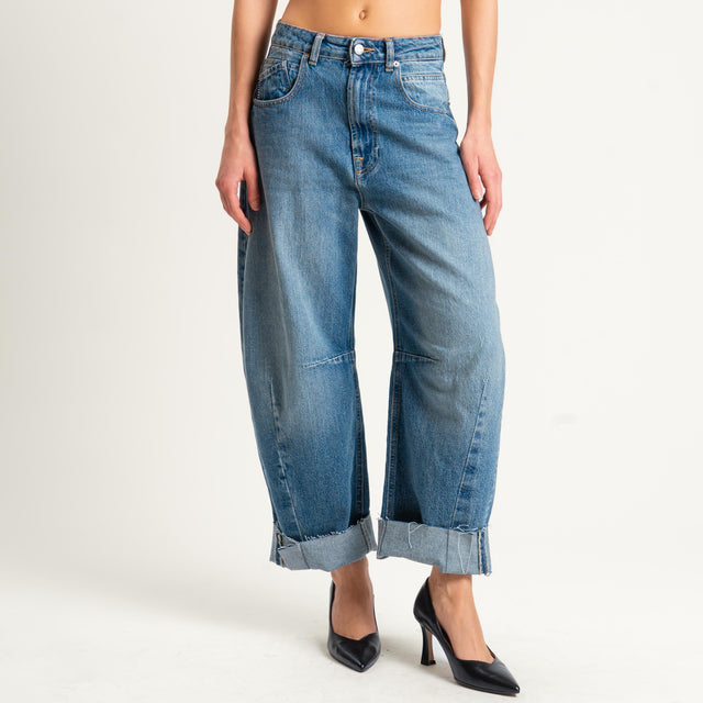 Haveone-Jeans BARBARA barrel taglio vivo - denim