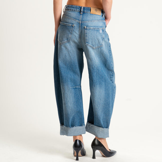 Haveone-Jeans BARBARA barrel taglio vivo - denim