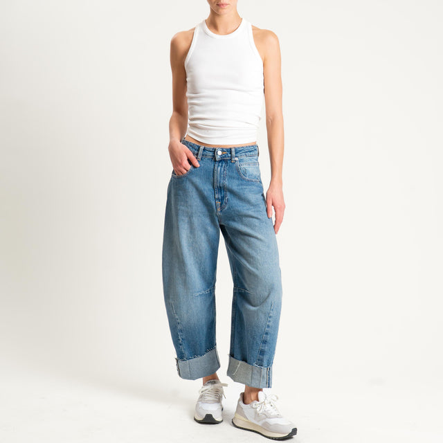 Haveone-Jeans BARBARA barrel taglio vivo - denim