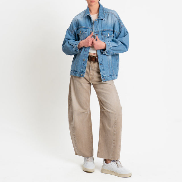 Haveone-Jeans BARBARA barrel fit taglio vivo - stone wash sabbia