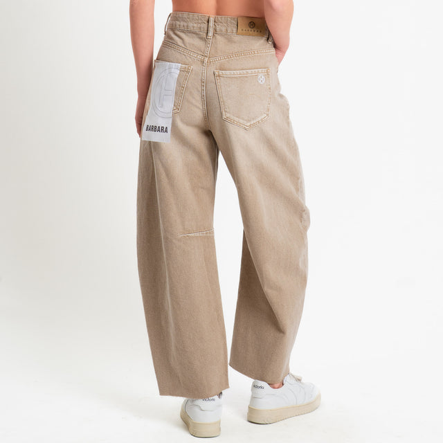 Haveone-Jeans BARBARA barrel fit taglio vivo - stone wash sabbia