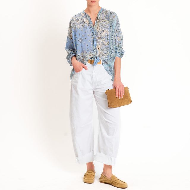 Haveone-Pantalone BARBARA barrel fit cotone light - bianco