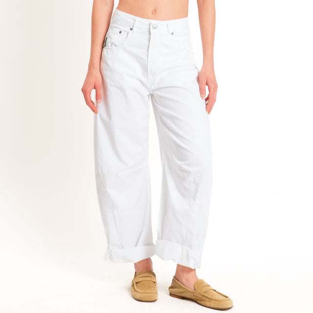 Haveone-Pantalone BARBARA barrel fit cotone light - bianco