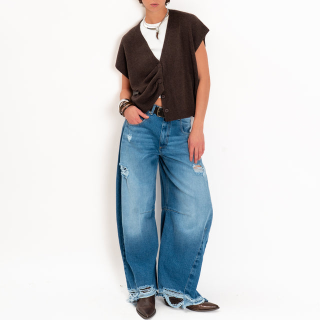 Haveone-Jeans MICHELLE barrel fit con rotture - denim