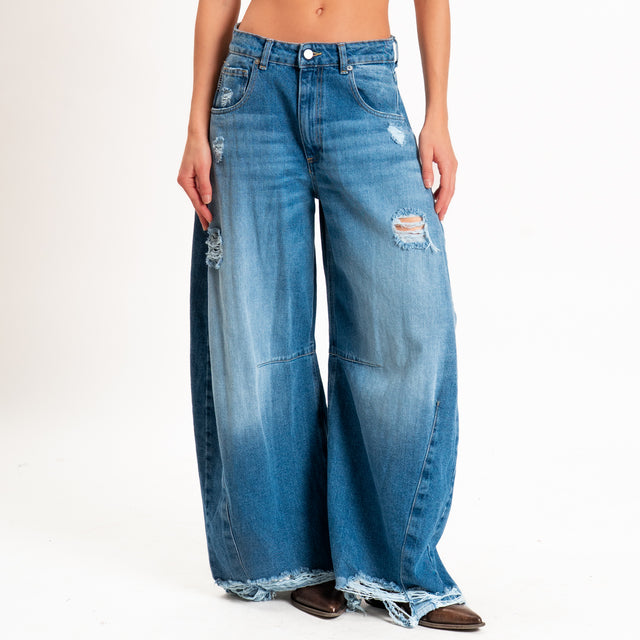 Haveone-Jeans MICHELLE barrel fit con rotture - denim