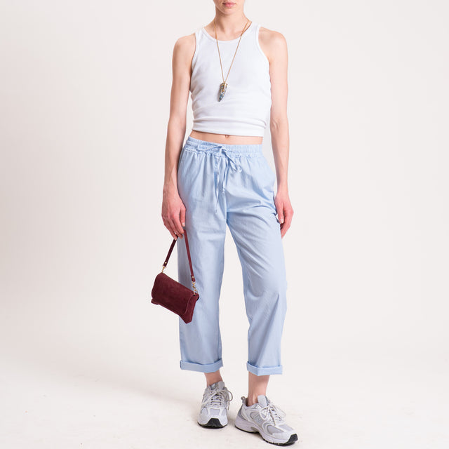 Haveone-Pantalone popeline cotone light - cielo