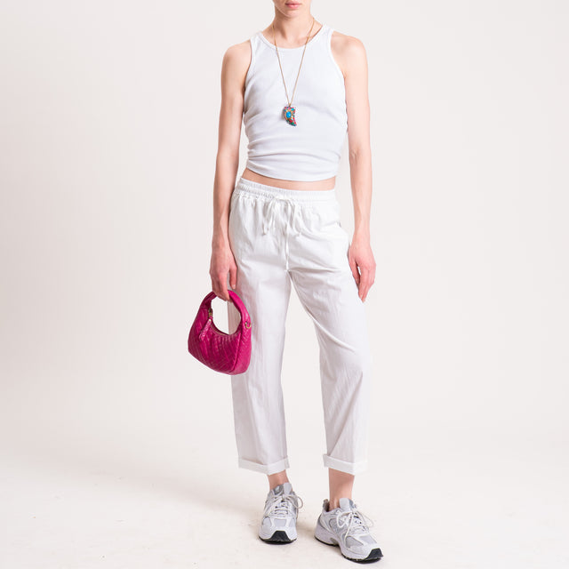Haveone-Pantalone popeline cotone light - latte