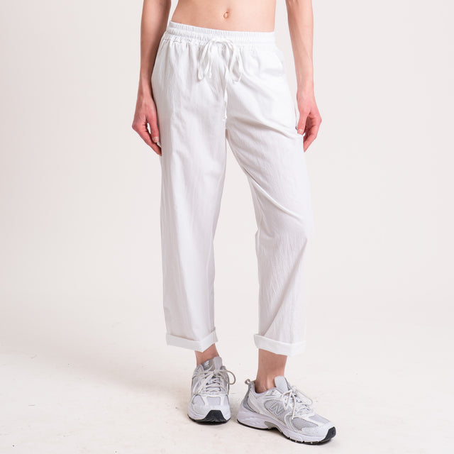 Haveone-Pantalone popeline cotone light - latte