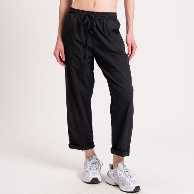 Haveone-Pantalone popeline cotone light - nero