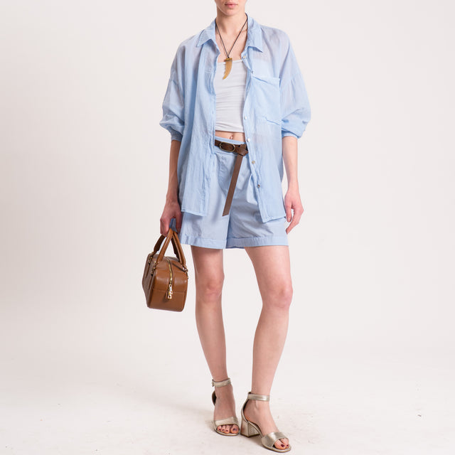 Haveone-Shorts popeline cotone light - cielo