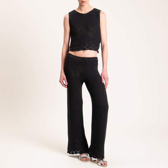 Haveone-Pantalone crochet - Nero