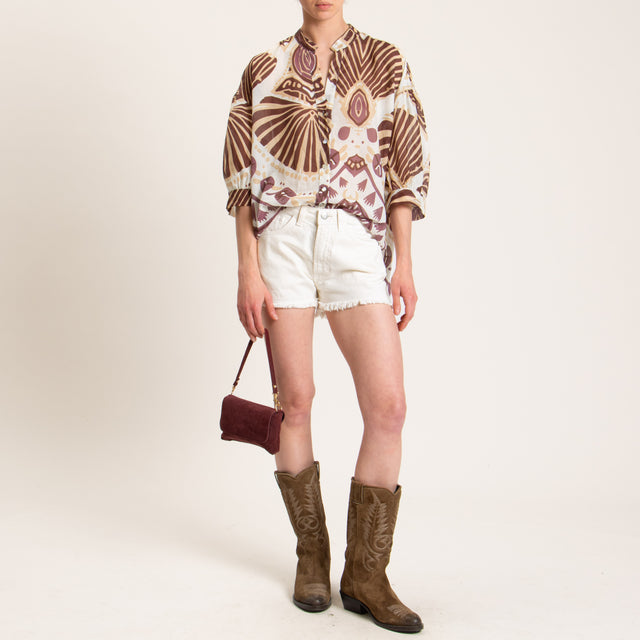 Haveone-Shorts jeans sfrangiato - bianco