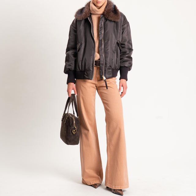 Haveone-Pantalone TOKYO wide leg - miele