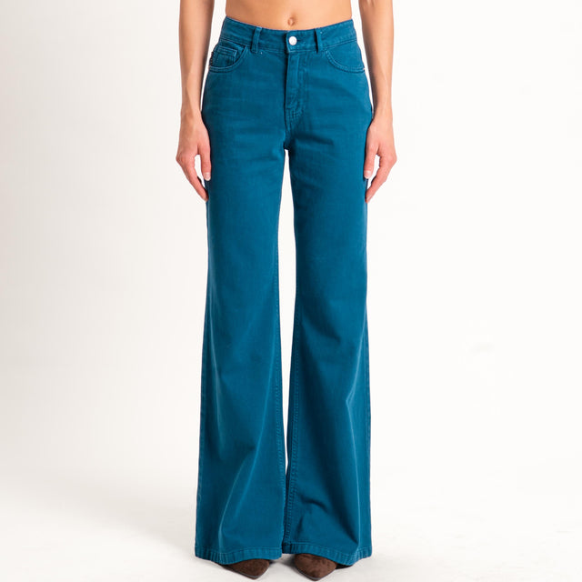 Haveone-Pantalone TOKYO wide leg - petrolio