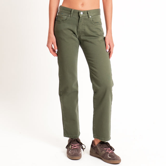 Haveone-Pantalone LILY straight fit - militare