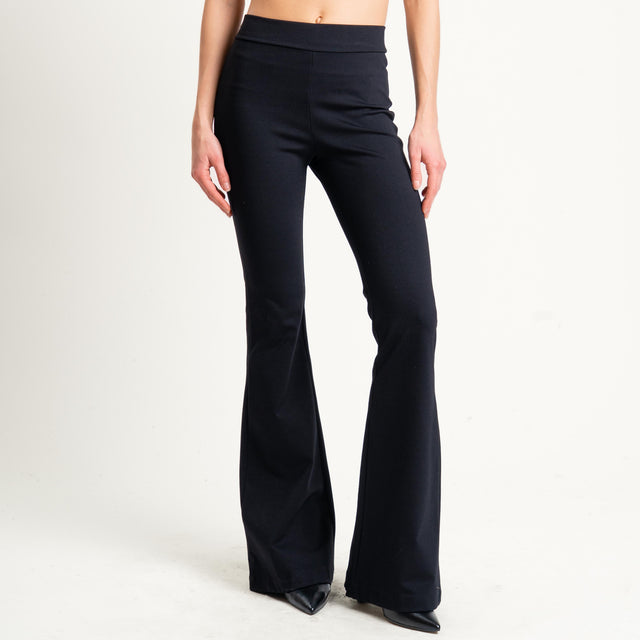 Haveone-Pantalone bootcut punto milano - nero