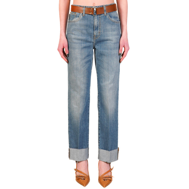 Haveone-Jeans MANDY rectos con vuelta - denim