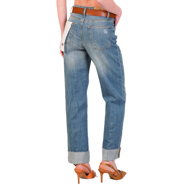 Haveone-Jeans MANDY rectos con vuelta - denim