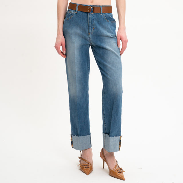 Haveone-Jeans MANDY dritto con risvolto - denim