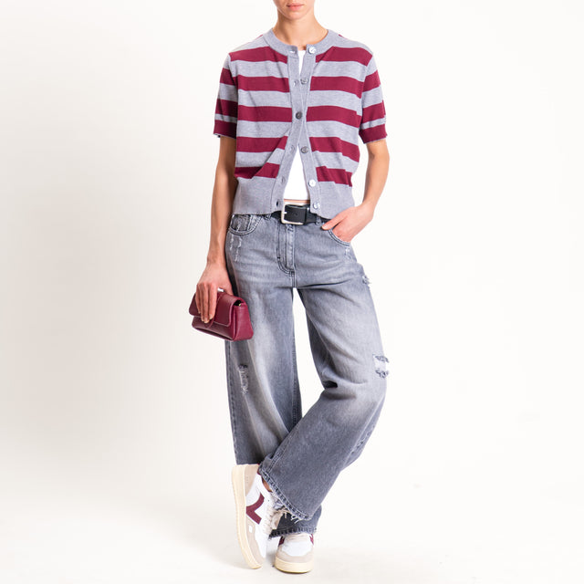 Haveone-Jeans BELLA wide leg con rotture - denim grigio