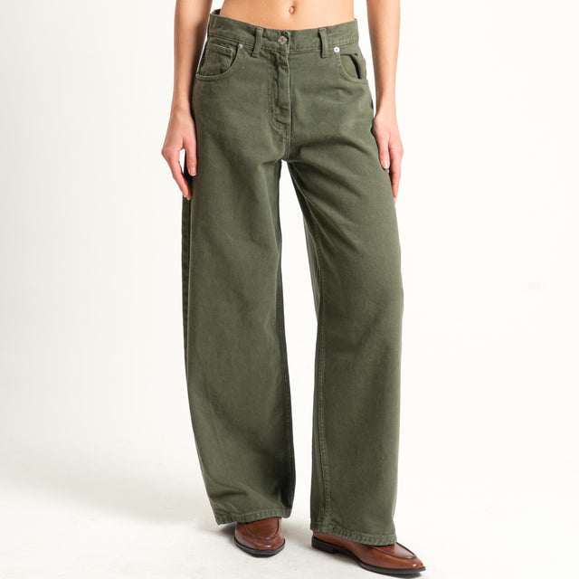 Haveone-Jeans BELLA wide leg - militare
