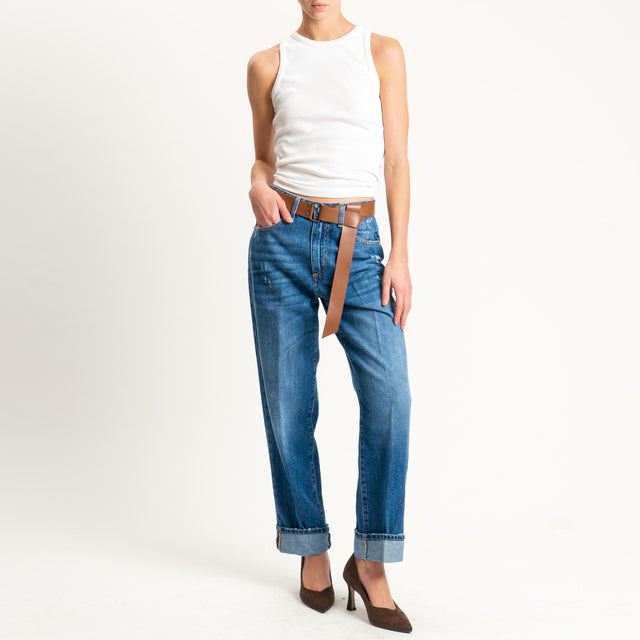 Haveone- Jeans MANDY dritto con risvolto - denim