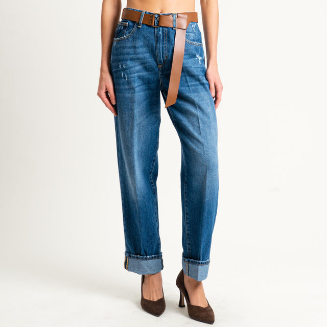 Haveone- Jeans MANDY dritto con risvolto - denim