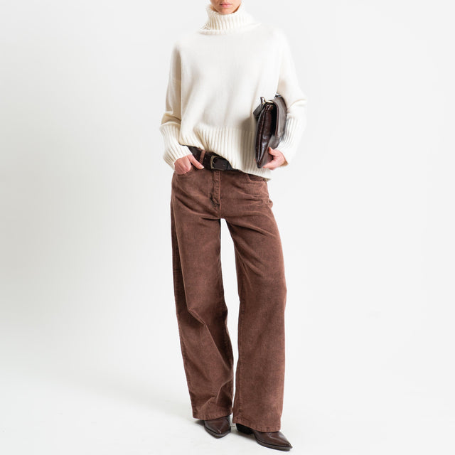 Pantalón de terciopelo Haveone-500-line - marrón oscuro