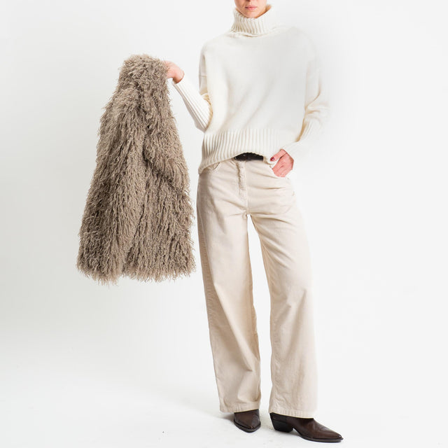 Haveone-Pantalone BELLA velluto 500 righe - burro