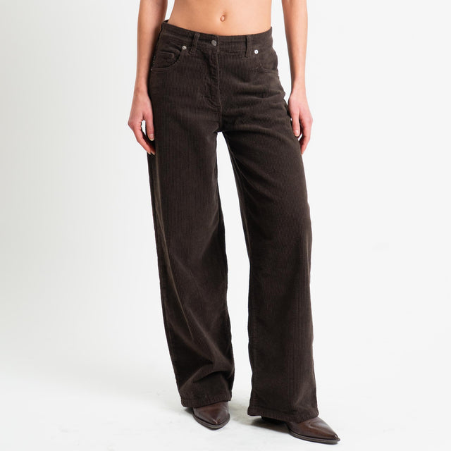 Haveone-Pantalone BELLA velluto 500 righe - moro