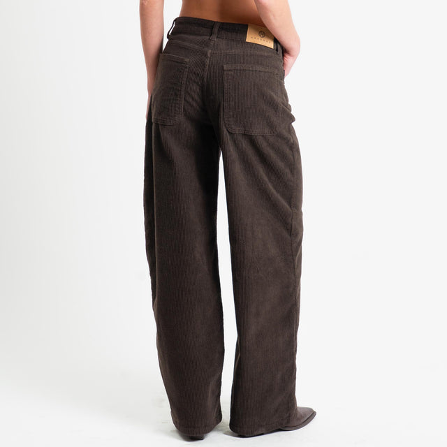 Haveone-Pantalone BELLA velluto 500 righe - moro