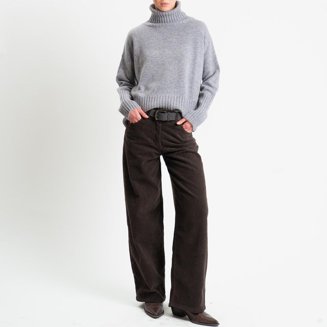 Haveone-Pantalone BELLA velluto 500 righe - moro