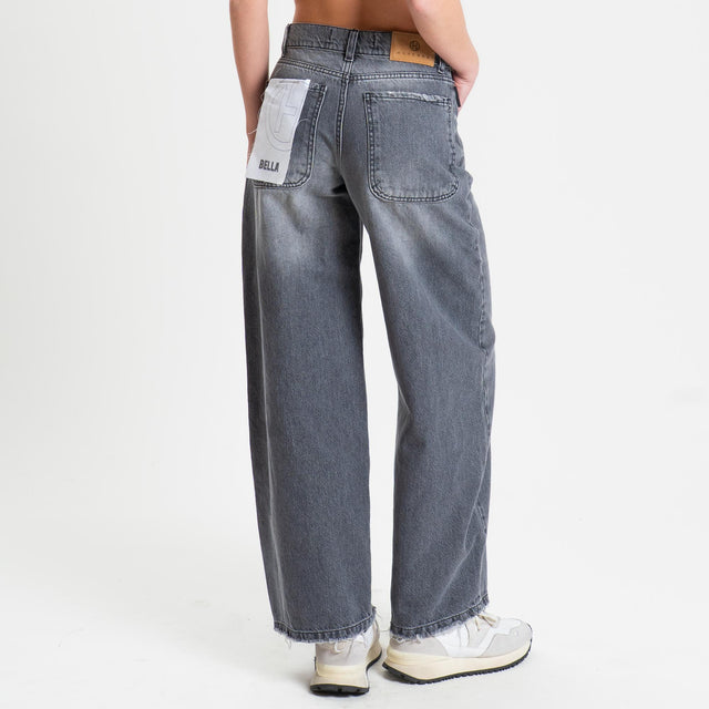 Haveone-Jeans BELLA wide leg - denim nero