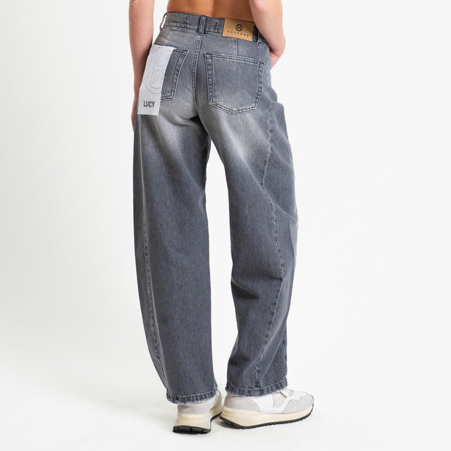 Haveone-Jeans LUCY barrel stone wash - denim nero
