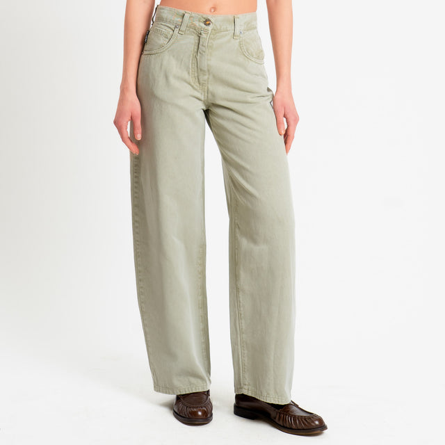 Haveone-Jeans BELLA wide leg acid wash - salvia