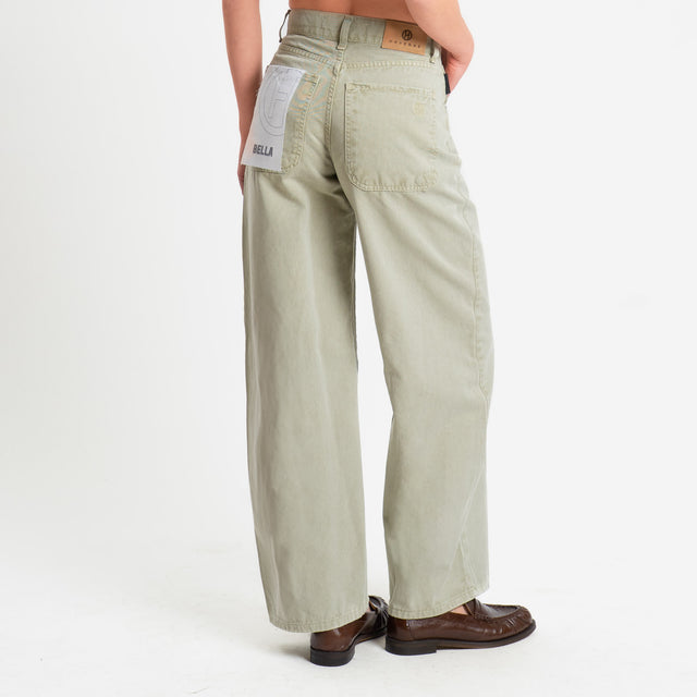 Haveone-Jeans BELLA wide leg acid wash - salvia