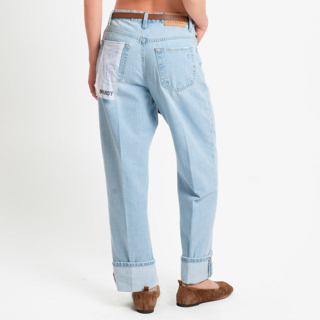 Haveone-Jeans MANDY straight con risvolto - denim chiaro