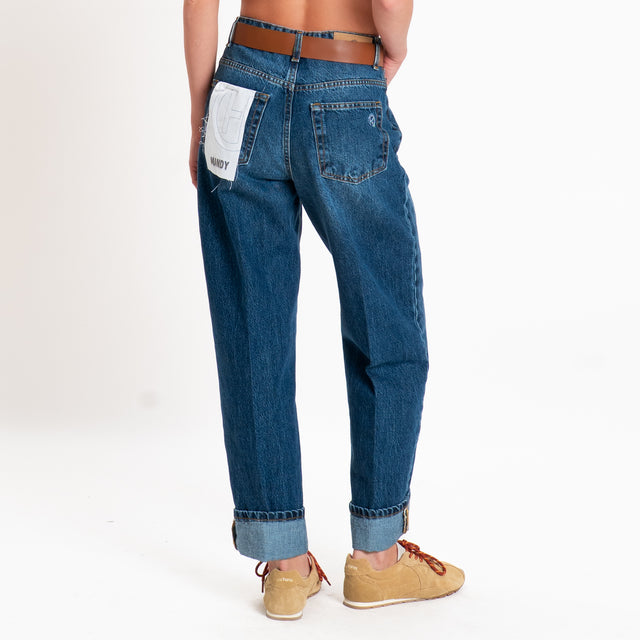 Haveone-Jeans MANDY straight con risvolto - denim