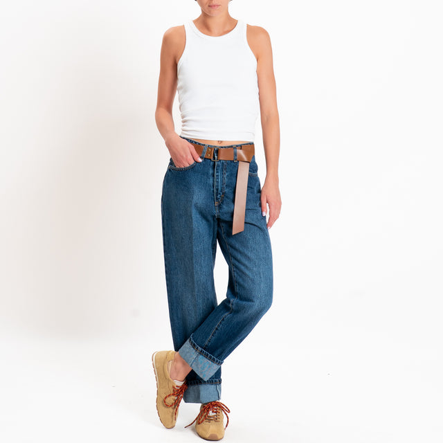 Haveone-Jeans MANDY straight con risvolto - denim