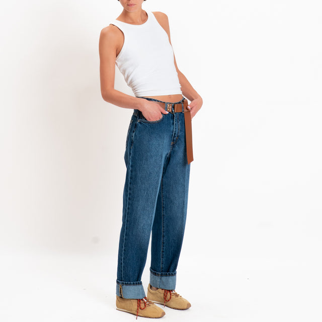 Haveone-Jeans MANDY straight con risvolto - denim