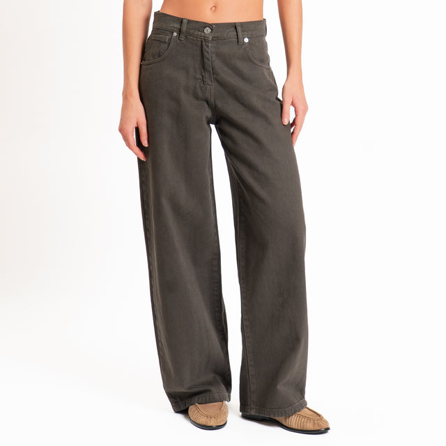 Haveone-Pantalone BELLA wide leg - moro