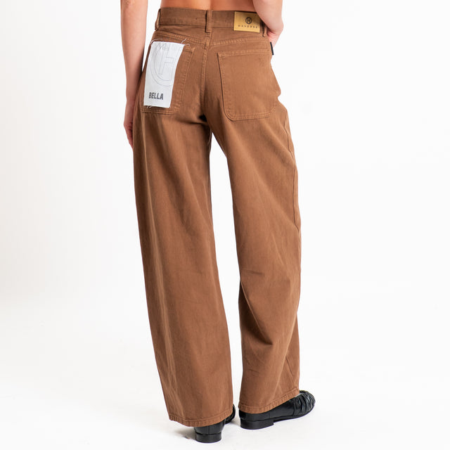 Haveone-Pantalone BELLA wide leg - tabacco