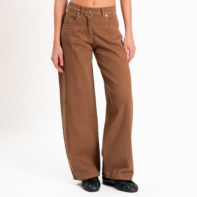 Haveone-Pantalone BELLA wide leg - tabacco