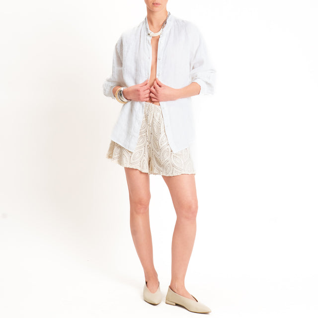 Haveone-Shorts traforato con paillettes - burro