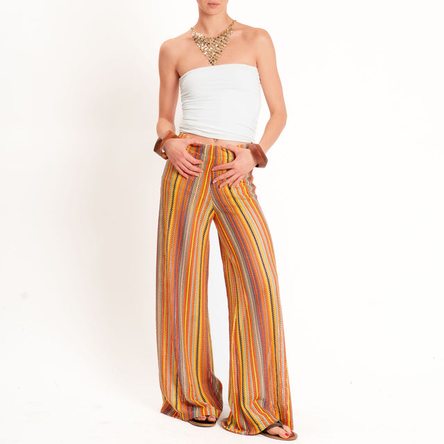 Haveone-Pantalone traforato elastico in vita - multicolor