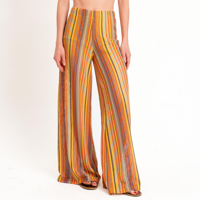 Haveone-Pantalone traforato elastico in vita - multicolor